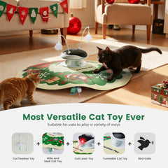 Gardner Pet Christmas Cat Laser Toy feather in motion: engaging hunting instinct and exercise.
