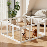 Gardner Pet Clear Acrylic Playpen panel view shows transparent panels for easy supervision during play