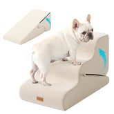 Gardner Pet dog stairs 16-5h beige front-angle offer stable access to sofas.