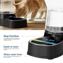 Gardner Pet filter-outlet close-up emphasizes cleaner drinking water through the built-in filter.