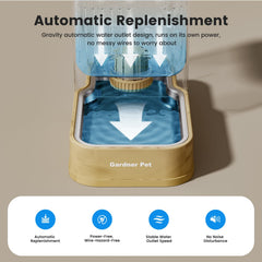 Gardner Pet gravity-fed-design provides hands-free refilling for busy households