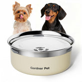 Gardner Pet Slow Water Bowl with floating disk—promotes controlled sipping in dogs.
