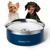Gardner Pet Slow Water Bowl with floating disk promotes calm sipping for dogs.