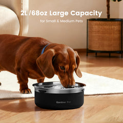 Gardner Pet slow water bowl floating disk emphasizes controlled sipping