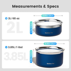 Gardner Pet Slow Water Bowl stainless steel base resists rust and cleans easily.