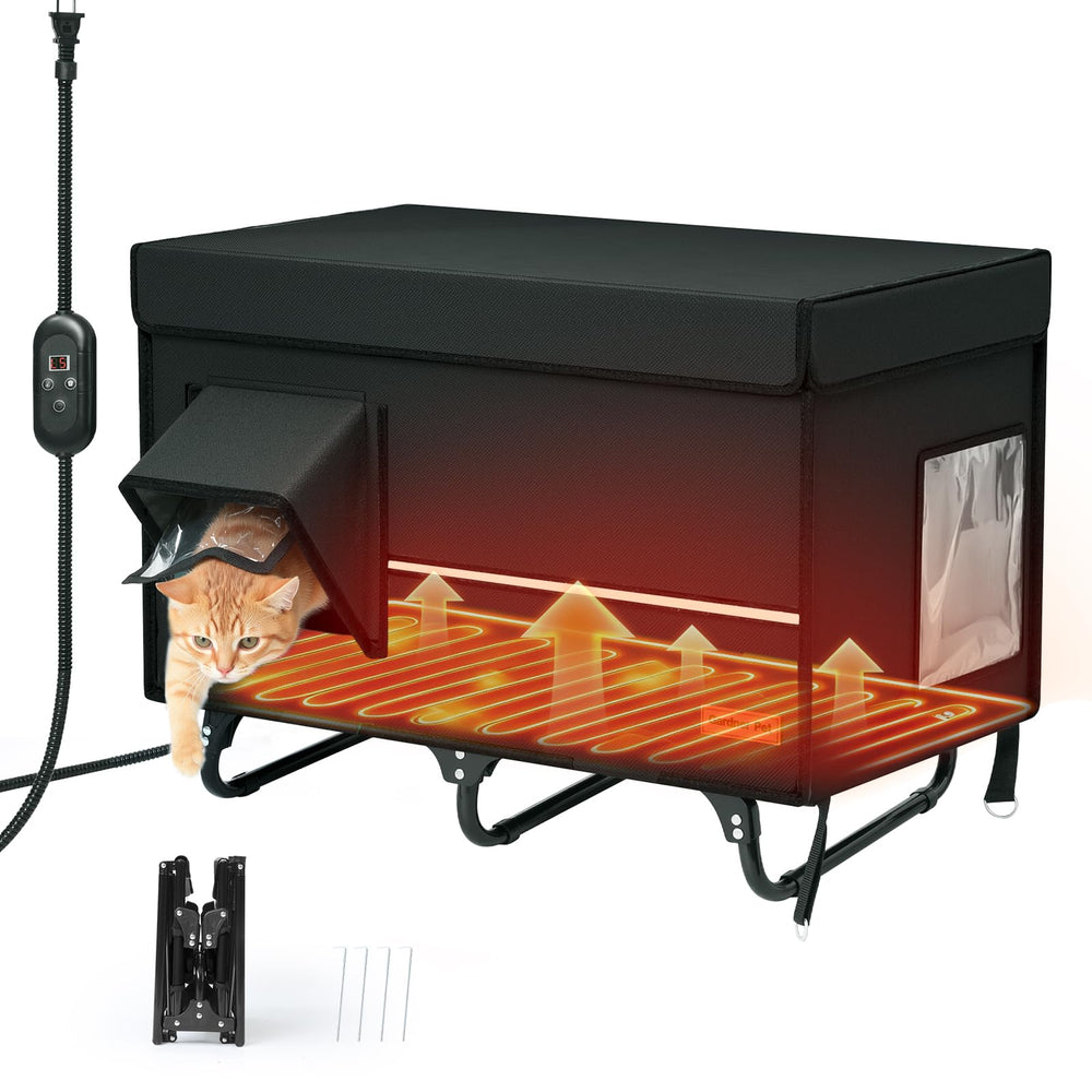 Gardner Pet X-Large Cat House frame setup shows a sturdy metal frame for outdoor shelter.