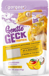 Gargeer gecko calcium ultrafine powder ready for dusting to boost calcium intake.