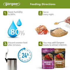Gargeer hermit crab diet ingredients shot shows barley and spirulina.