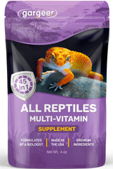 Gargeer reptile multi vitamin bottle shows convenient dosing for indoor pets