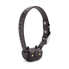 Garmin BarkLimiter Deluxe worn on dog during walk demonstrates discreet bark control.