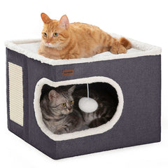 Garnpet cat bed cube house cave design offers a secure hideaway and comfort.