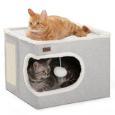 Garnpet cat bed cube house gray offers secure hideaway and cozy retreat