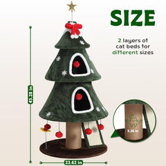 Garsing Christmas Cat Tree Tower base anti-tip highlights stability during active play.