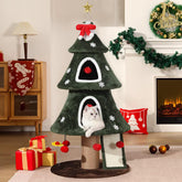 Garsing Christmas Cat Tree Tower top ornament showcases festive decor for indoor cats.