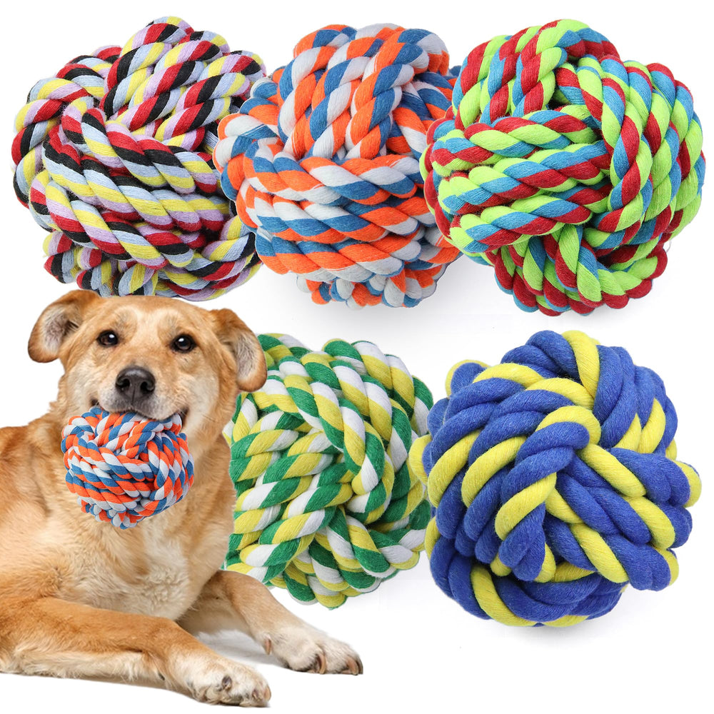 GASAPET extra large rope ball pack in vibrant colors for aggressive chewers and dental play.