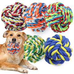 GASAPET extra large rope ball pack in vibrant colors for aggressive chewers and dental play.