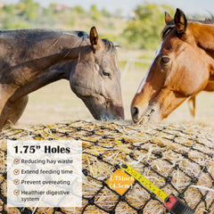 Gasgimos hay net with 1.75-inch openings slows feeding naturally.