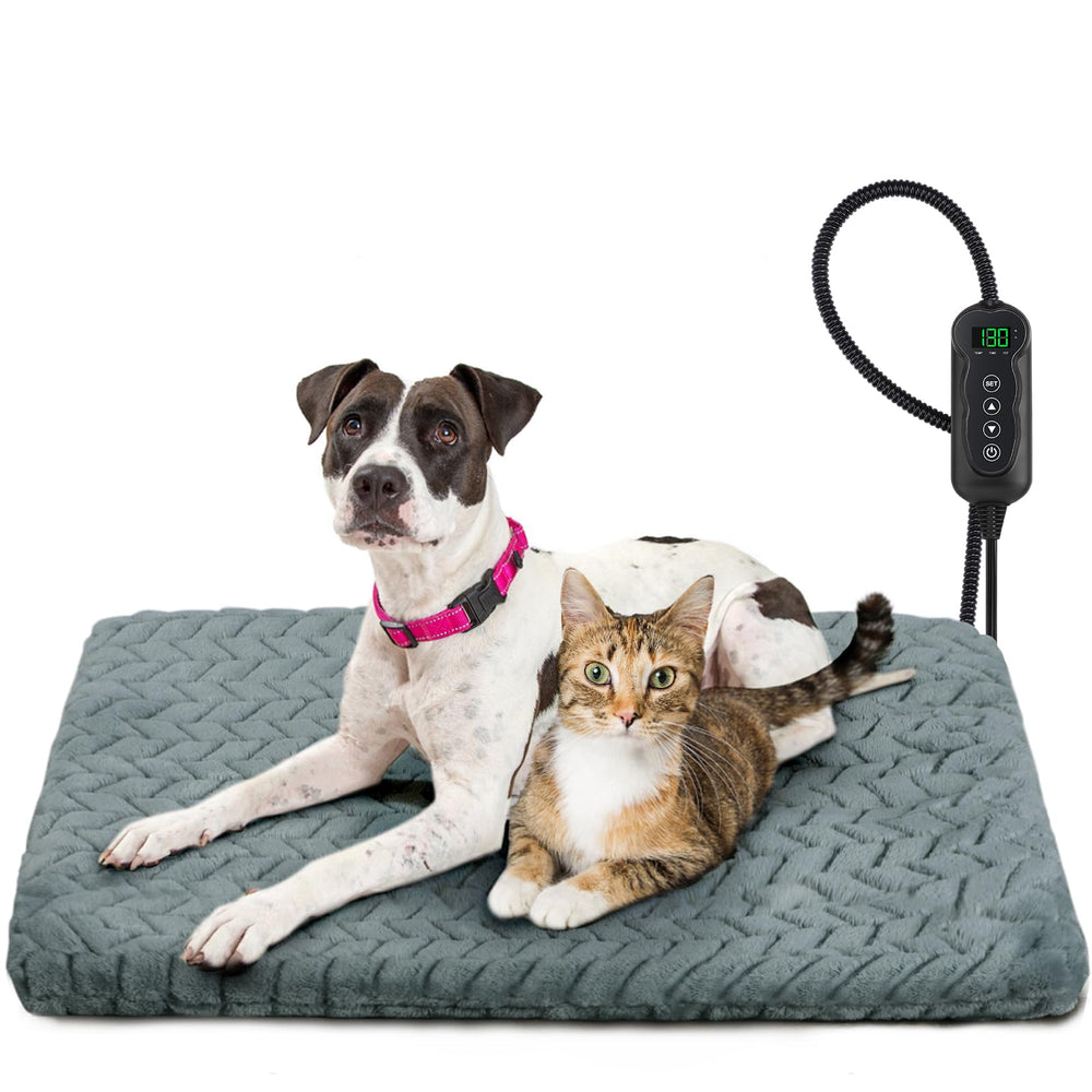 GASUR heated dog bed with soft velvet cover provides cozy warmth for pets.