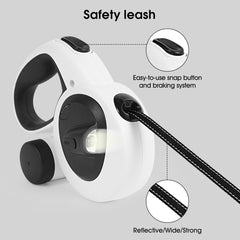Gauzi retractable dog leash showing reflective safety features during dusk
