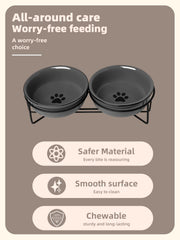 GDCZ heightened-iron-frame elevates bowls to reduce neck strain during meals.