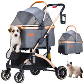GdnWings pet stroller aluminum frame close-up showing strength and lightness for easy travel.