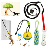 GDuolaPaws dog bungee tug over door frame for durable indoor play.