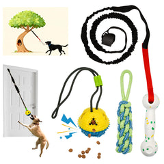 GDuolaPaws dog bungee tug over door frame for durable indoor play.