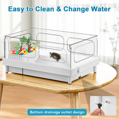 Geegoods Turtle Tank with colored rocks improving visual appeal and foraging cues