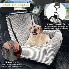 GeerDuo dog car seat safety buckle visible for secure rides