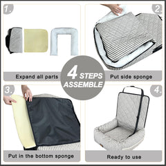 GeerDuo dog car seat safety buckles highlight secure strap system.