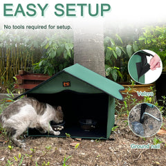 GeerDuo Outdoor Cat House removable roof eases cleaning and access