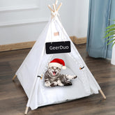 GeerDuo Pet Teepee canvas frame provides a sturdy cozy den for small pets.