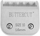 Geib Buttercut blade closeup highlights a precise edge for clean trims.