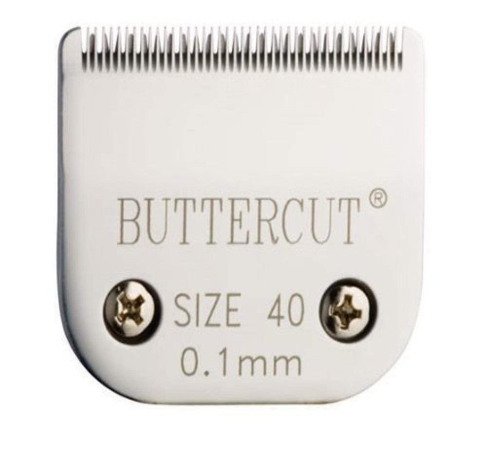 Geib Buttercut stainless steel dog clipper blade edge closeup for precise grooming