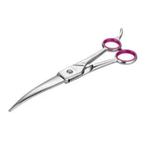 Geib Gator curved stainless steel shears full view for precise grooming performance