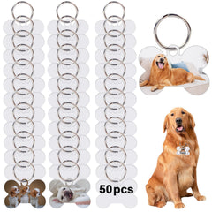 GEKIXUTP bone-shaped dog tags pack ready for sublimation customization