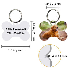 GEKIXUTP sublimation dog tag close-up shows smooth edges for comfortable wear