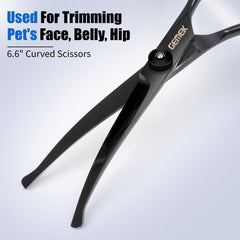 GEMEK straight scissors with 6.6 inches length offer precise body trimming.