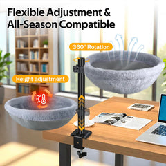 Generic steel-frame cat desk perch shows sturdy 50 lb capacity for secure rest