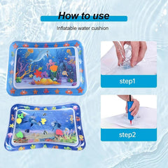Genkasar water sensor play mat folded for compact storage and travel