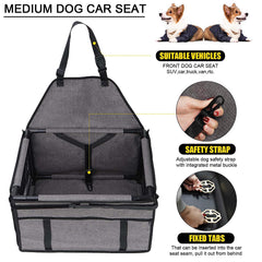 GENORTH dog car seat clip-leash attachment enables harness security