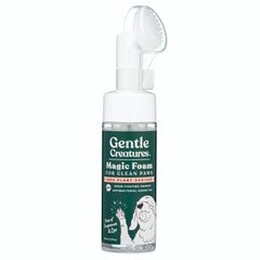 Gentle Creatures Magic Foam Paw Cleaner bottle shows foamy, no-rinse cleaning after muddy walks.