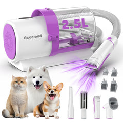 Geoorood dog grooming kit front view shows compact home-use setup.