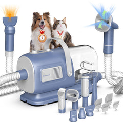 Geoorood dog grooming kit front view showing compact, 7-in-1 versatility for home grooming.
