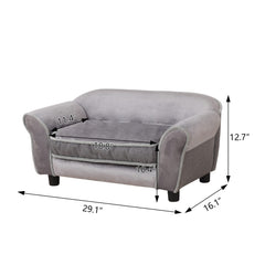 Getifun velvet-cat-bed-couch close-up shows plush fabric for cozy lounging.