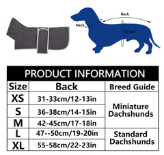 Geyecete Dachshund Sweater reflective piping at dusk improves visibility.
