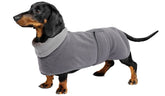 Geyecete Dachshund Sweater front view shows waterproof warmth for winter walks.