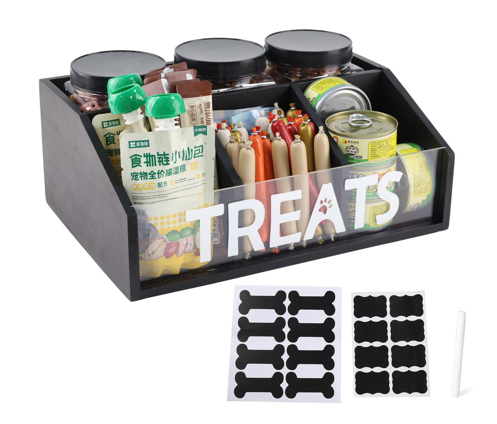 Geyecete dog treat container with 3 jars keeps treats organized and accessible during busy day.