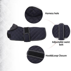 Geyecete dog winter coat close-up reveals warm fleece lining for chilly strolls.
