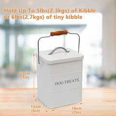 Geyecete pet food storage can with airtight lid preserves freshness.